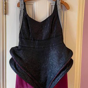 Custom Dress with Chain Shoulder and Hip Fins